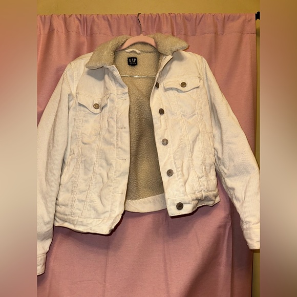 GAP fur lined denim jacket - Picture 1 of 3